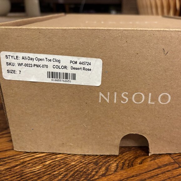 NISOLO leather All-day Open Toe Clog Anthropologie desert rose size 7 New In Box - Picture 7 of 9